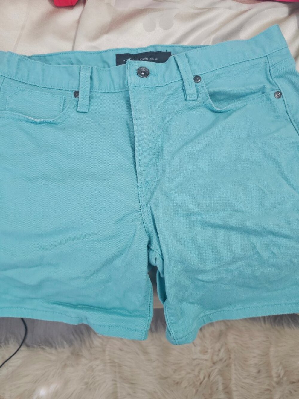 Teal Blue Calvin Klein Jean Shorts
